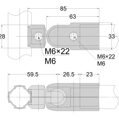 Adjustable Angle Outer Karakuri Connector-Set 28J-3