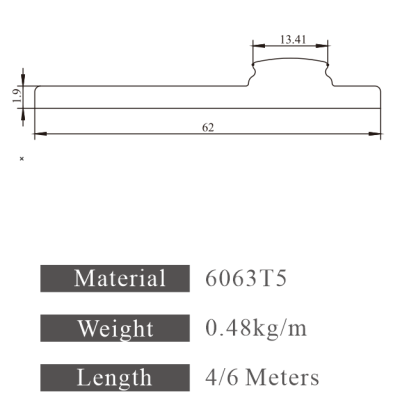 Karakuri Profile Conveyor Guide AP-28N-62mm-1,7mm-4mm