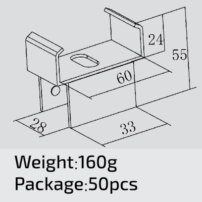 Placon ESD-Roller Track Bracket RTJ-2060P-A 60mm