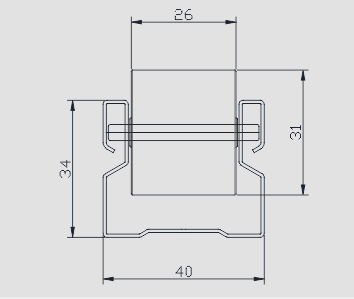ESD Placon-Roller Track Flat RTS-40B 40mm