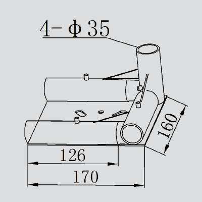 CASTER CORNER PLATE L BLACK WA-L