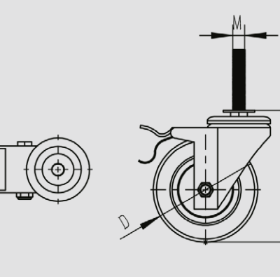 Swivel Stem Caster WJ-302B 3″-75mm 50kg