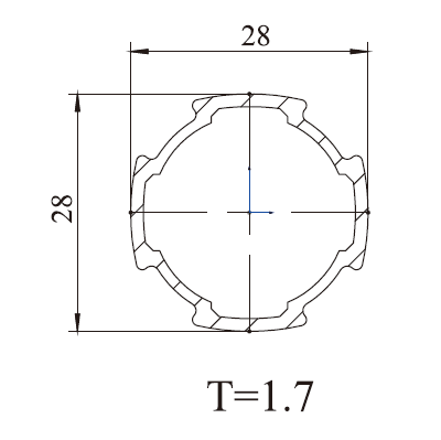 Karakuri Aluminium Profile AP-28A-1.7-28mm-4m